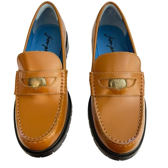 Free People Liv Loafer Brown Penny Loafer NEW Size 37.5 US 7 7.5 - Picture 4 of 12